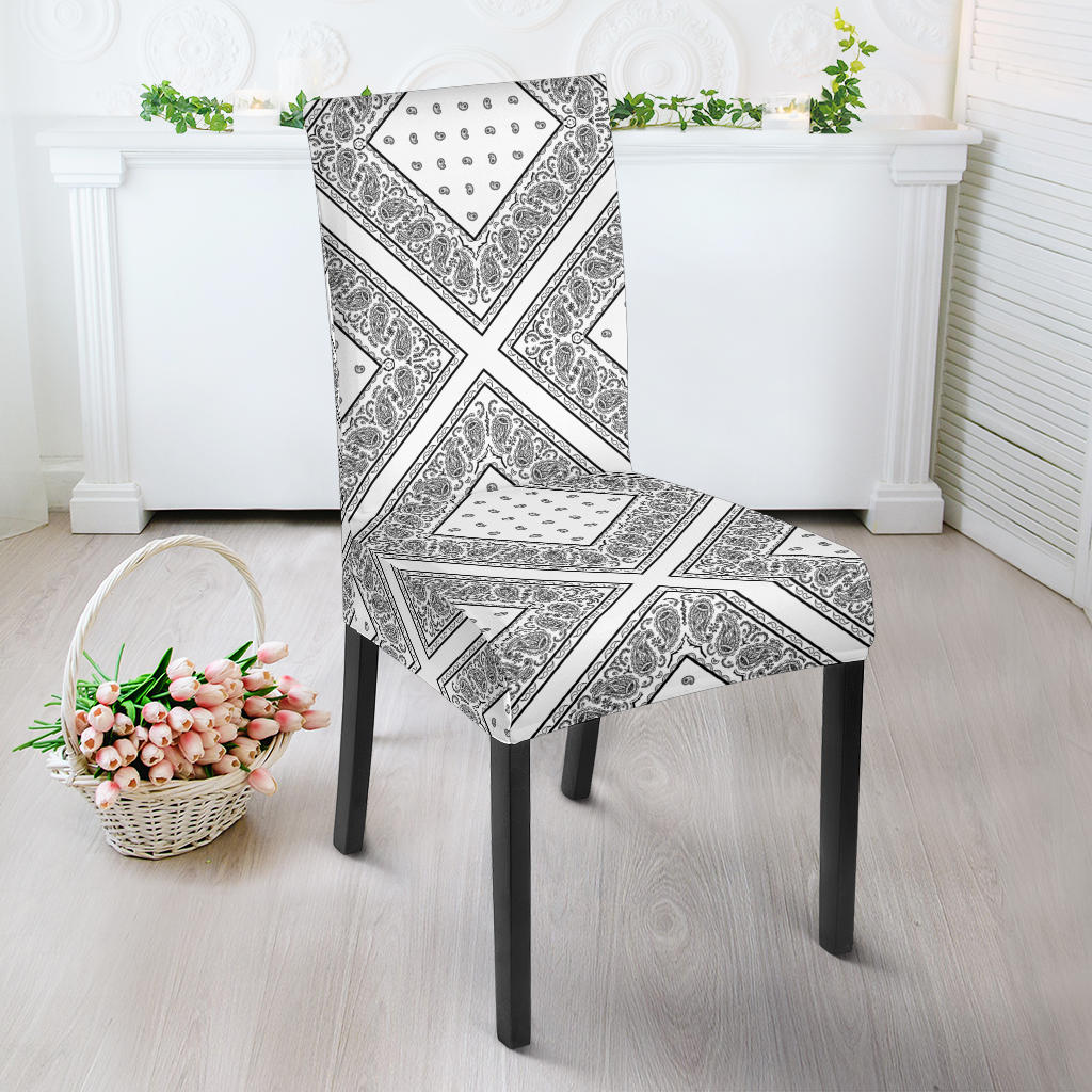 White Bandana Dining Chair Cover