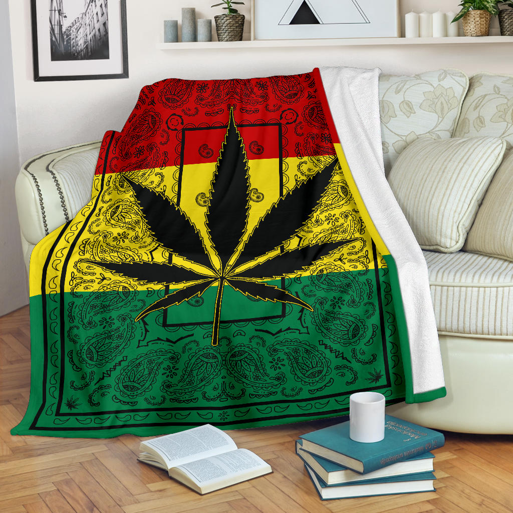 Rasta 420 Bandana Throw Blanket