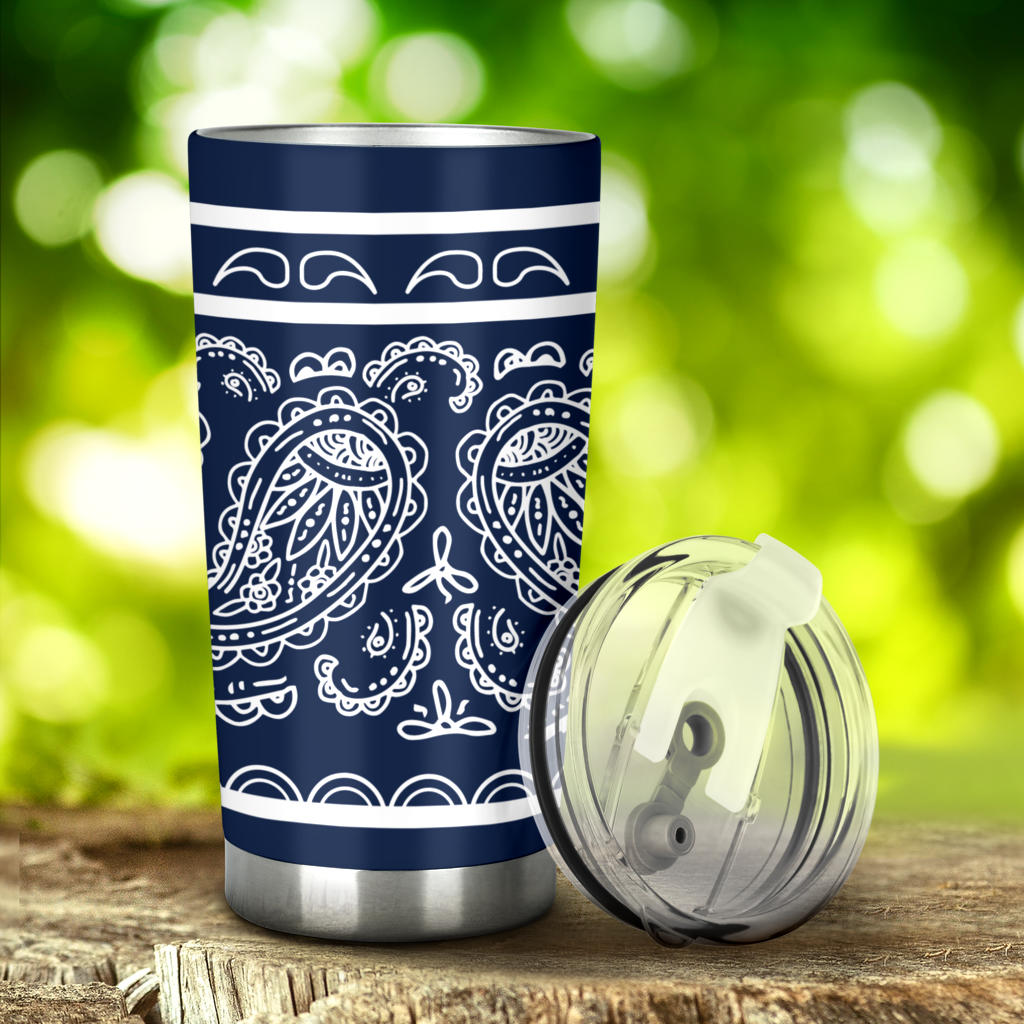 navy blue bandana car cups