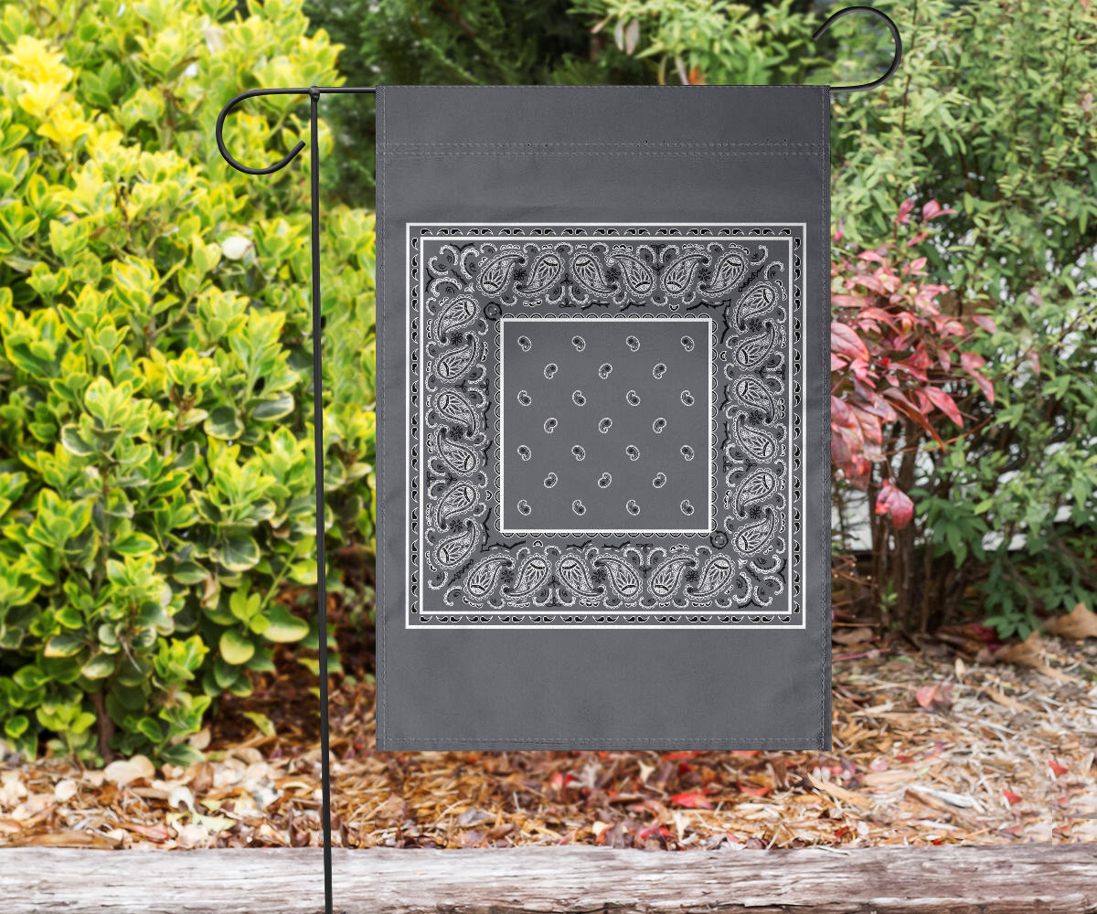 Classic Gray Bandana Home and Garden Flags