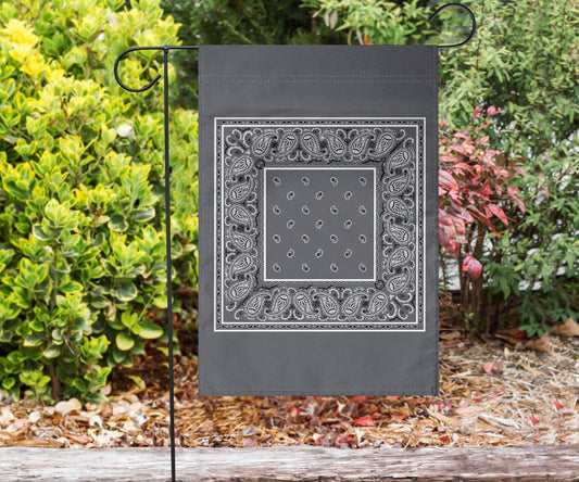 Classic Gray Bandana Home and Garden Flags