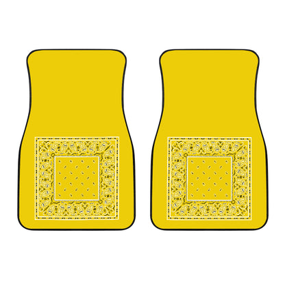 Dual Sunshine Yellow Bandana Car Mats - Minimal