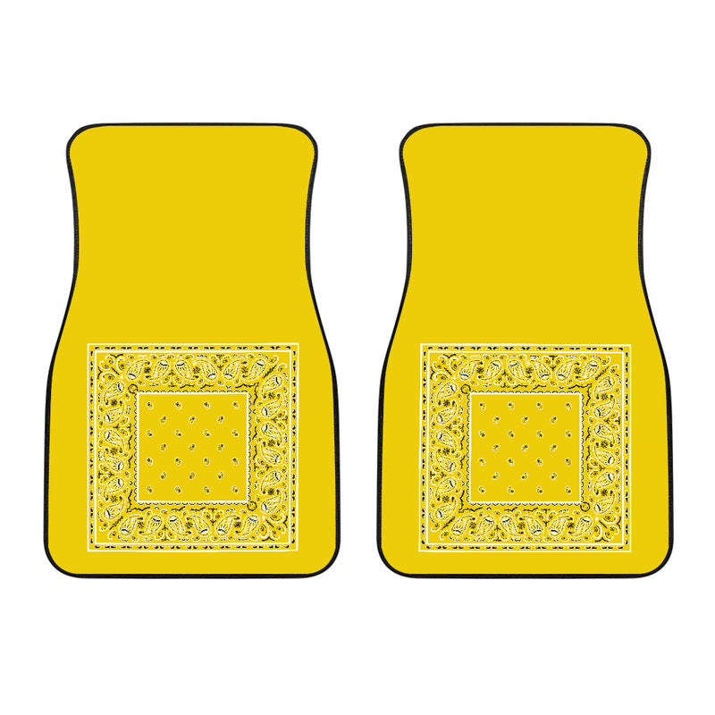 Dual Sunshine Yellow Bandana Car Mats - Minimal