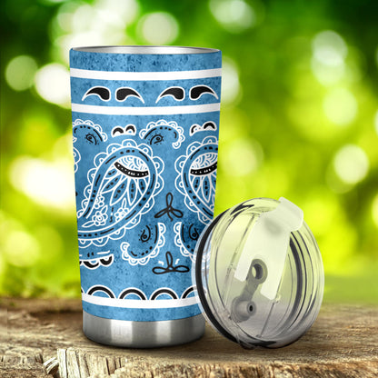 blue bandana drinkware tumbler