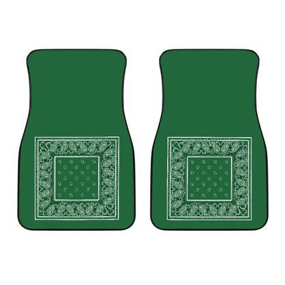 Dual Classic Green Bandana Car Mats - Minimal