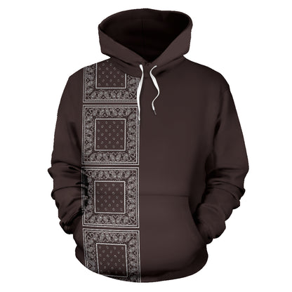 brown bandana pullover hoodie front view