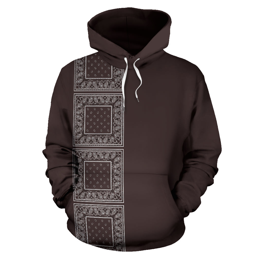 brown bandana pullover hoodie front view 