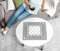 White Bandana Round Birch Coffee Table