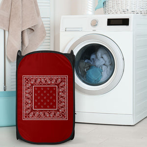Maroon Red Bandana Laundry Basket