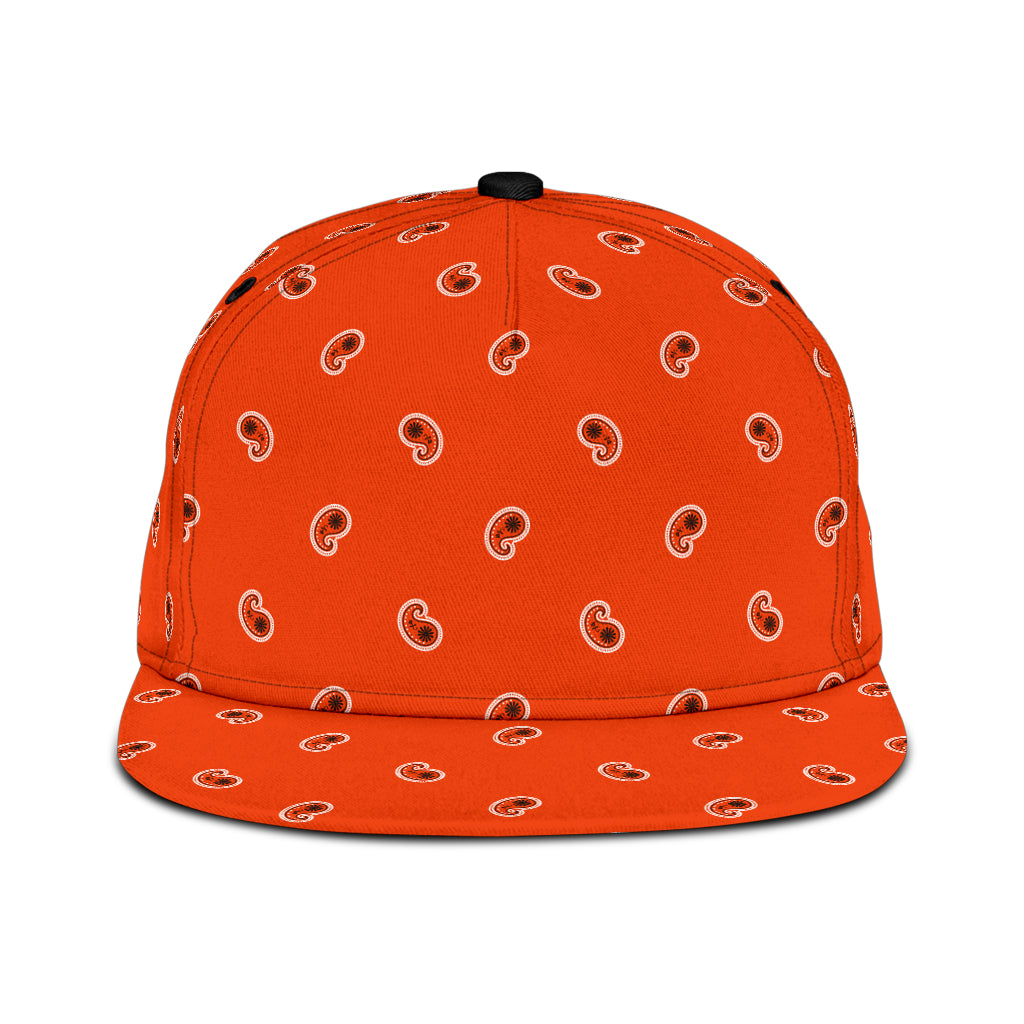 Perfect Orange Paisley Snapback Cap