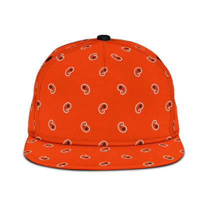 Perfect Orange Paisley Snapback Cap