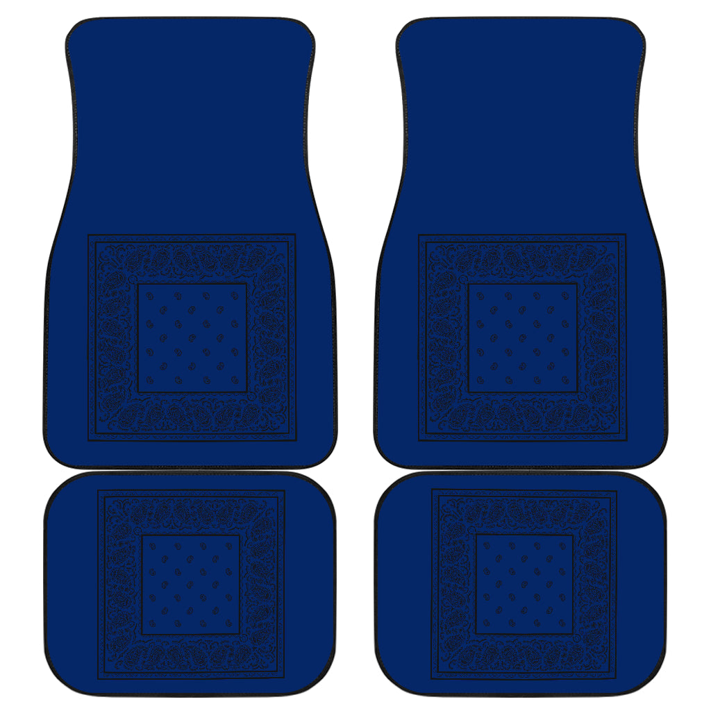 Quad Blue and Black Bandana Car Mats - Minimal