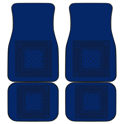 Quad Blue and Black Bandana Car Mats - Minimal