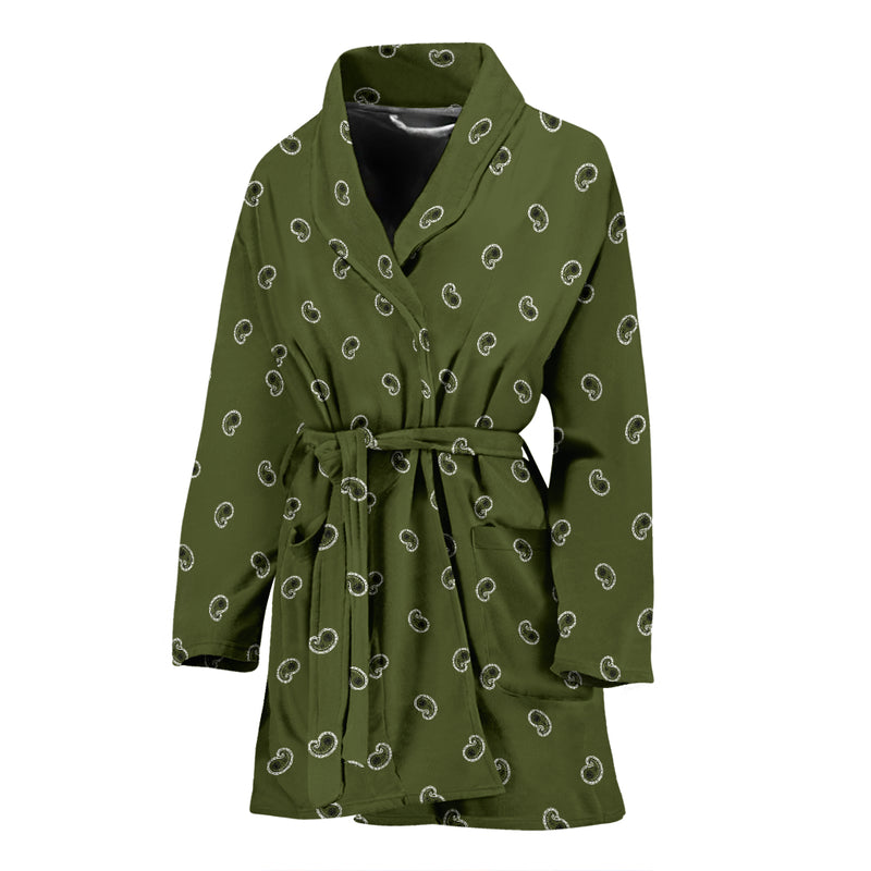 women's army green bathrobe