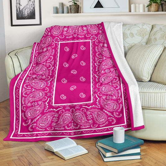 Pink Bandana Throw Blanket