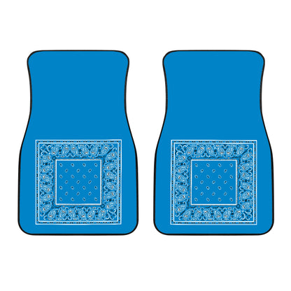 Dual Sky Blue Bandana Car Mats - Minimal