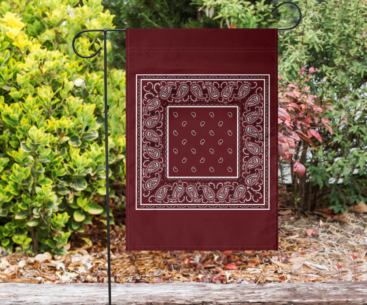 Burgundy Bandana Home and Garden Flags