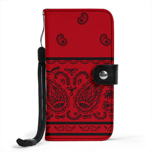 red and black bandana phone wallet