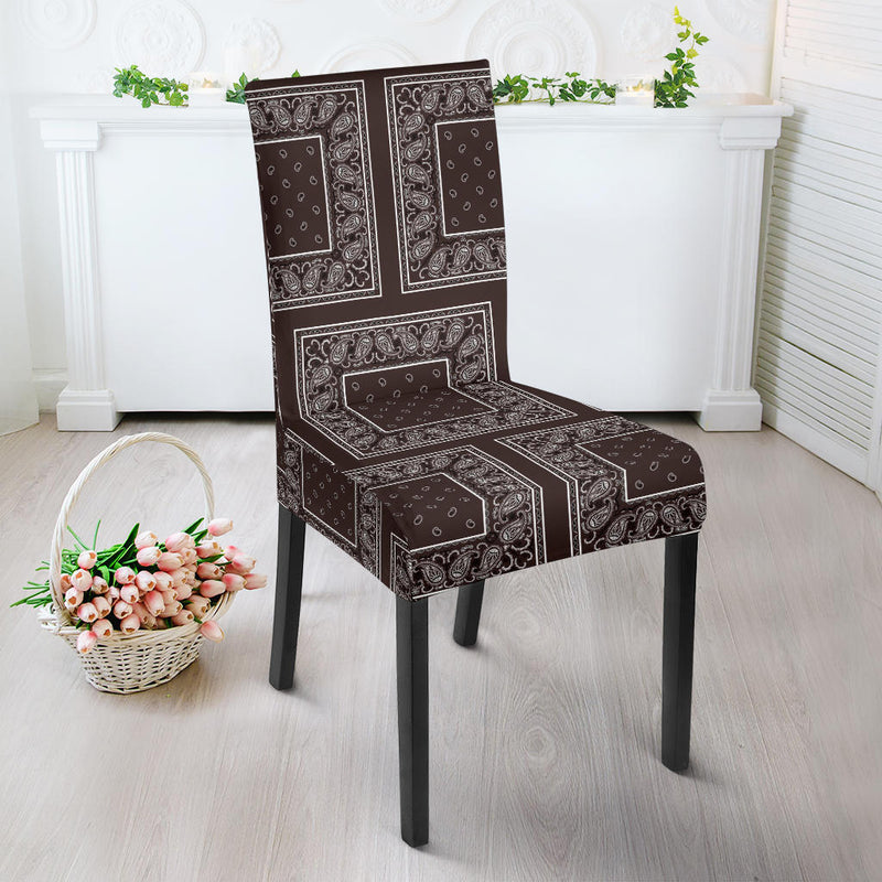 Brown Bandana Dining Chair Slipcovers