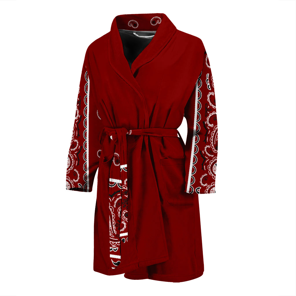 maroon red bandana robe for men