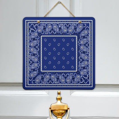 royal blue bandana door sign