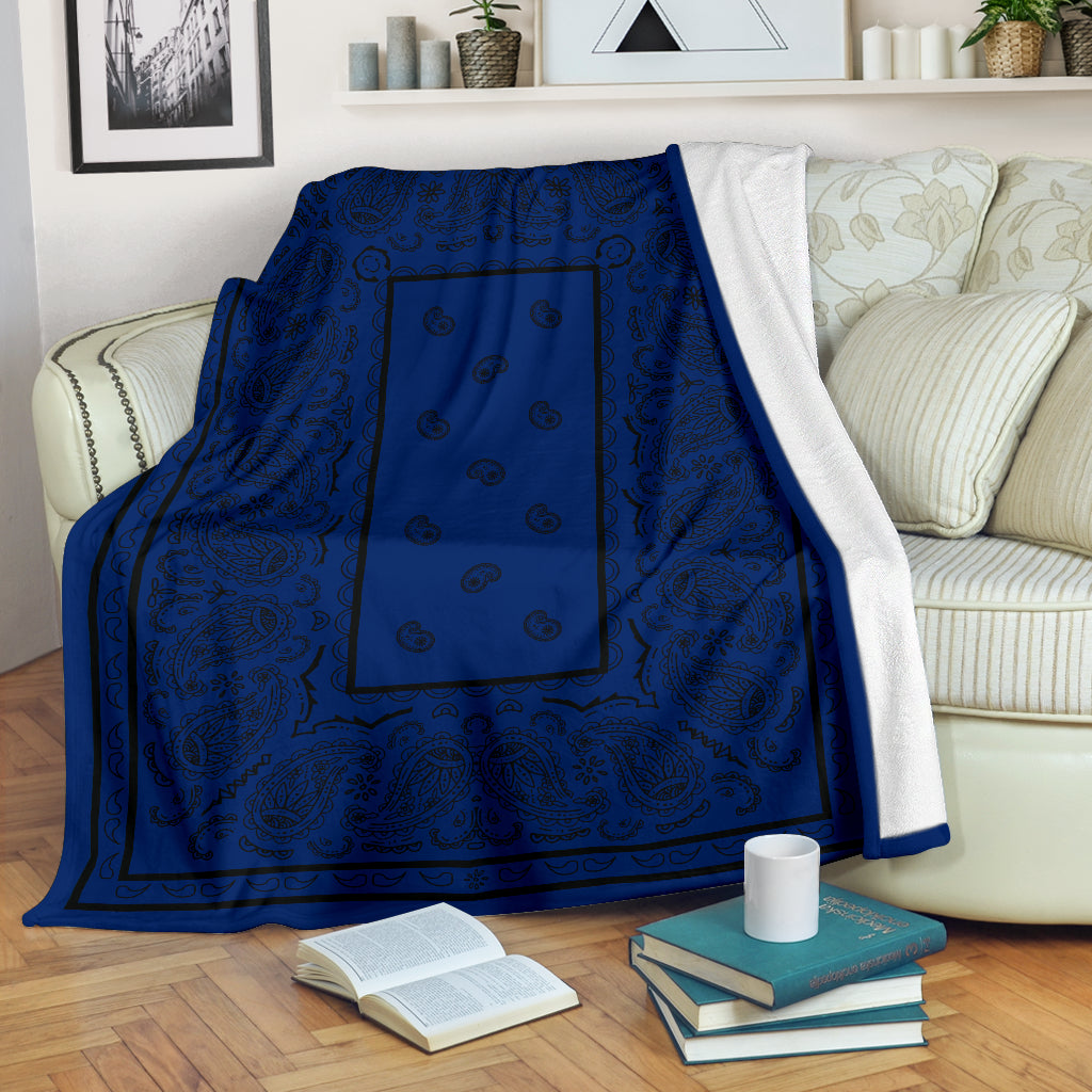 dark blue fleece blanket