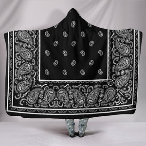 Black Bandana Hooded Blanket