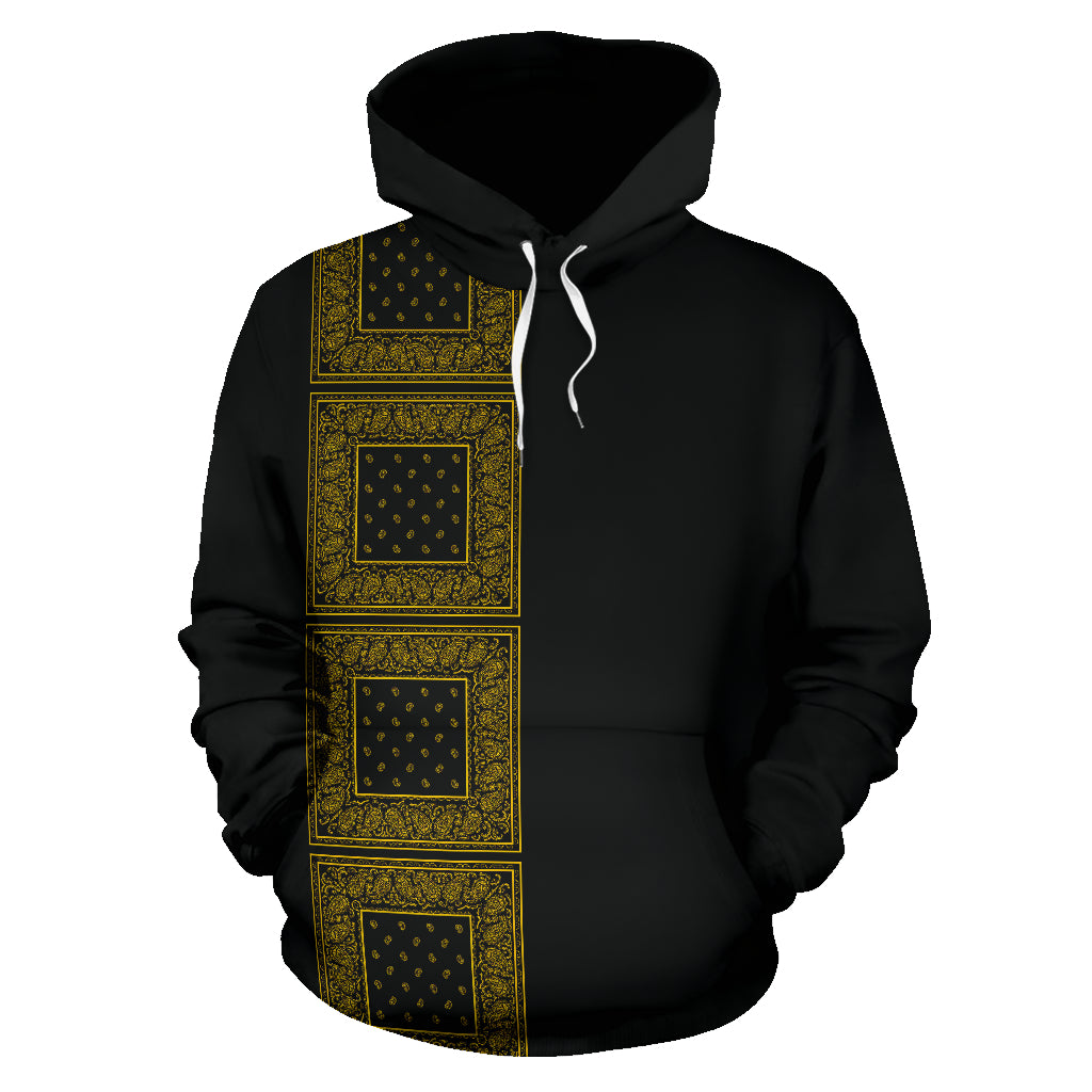 black gold bandana pullover hoodie