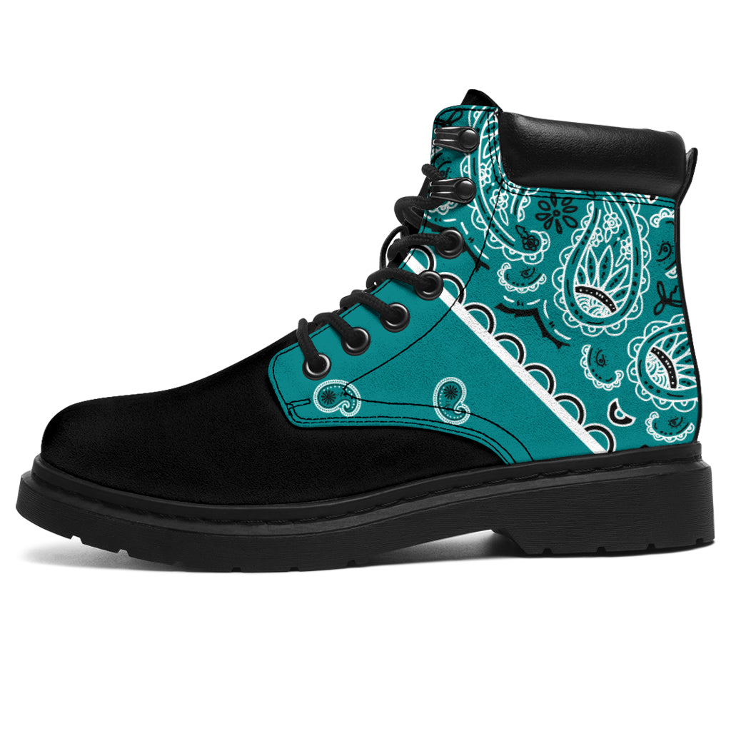 Teal Bandana Blackout All Season Boots