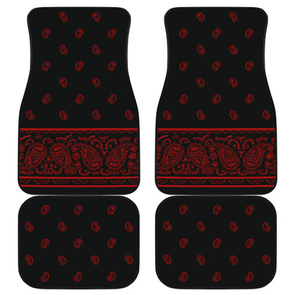 Quad Black and Red Bandana Car Mats - Fancy