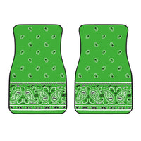 Dual Lime green Bandana Car Floor Mats - Fancy