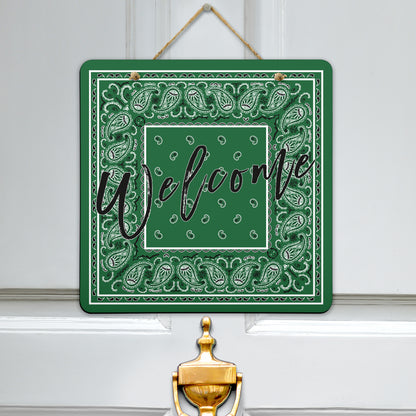 welcome signs green bandana