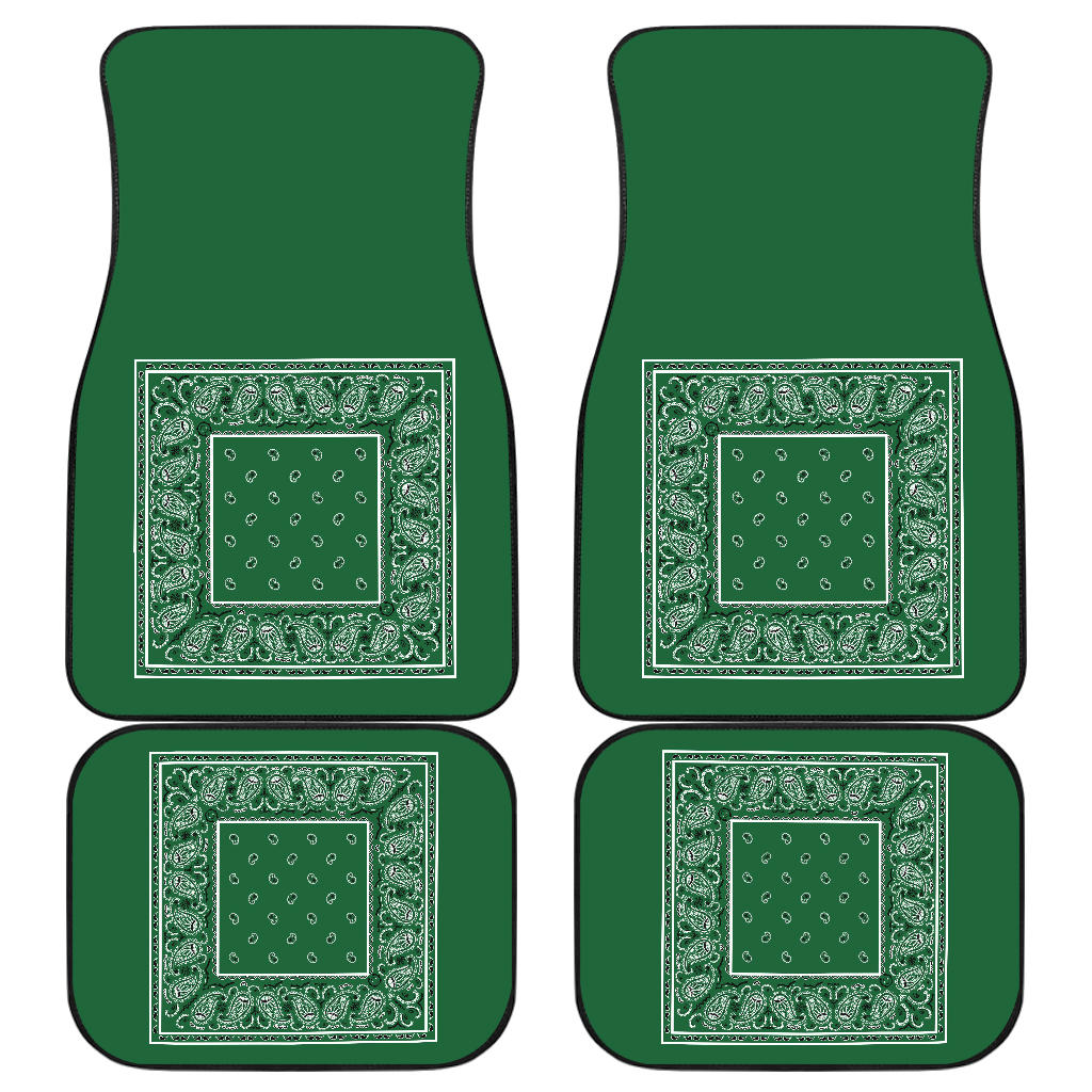 Quad Classic Green Bandana Car Mats - Minimal