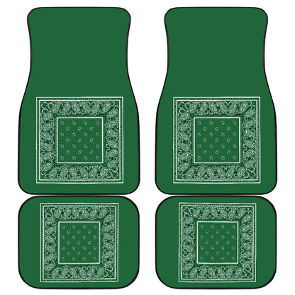 Quad Classic Green Bandana Car Mats - Minimal
