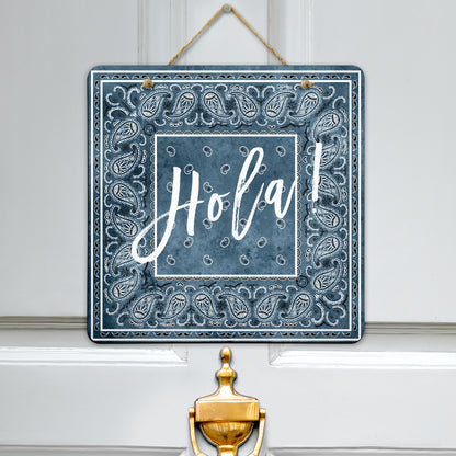 hola denim blue bandana sign