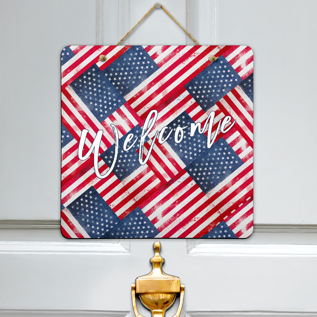 American Flag Door Signs