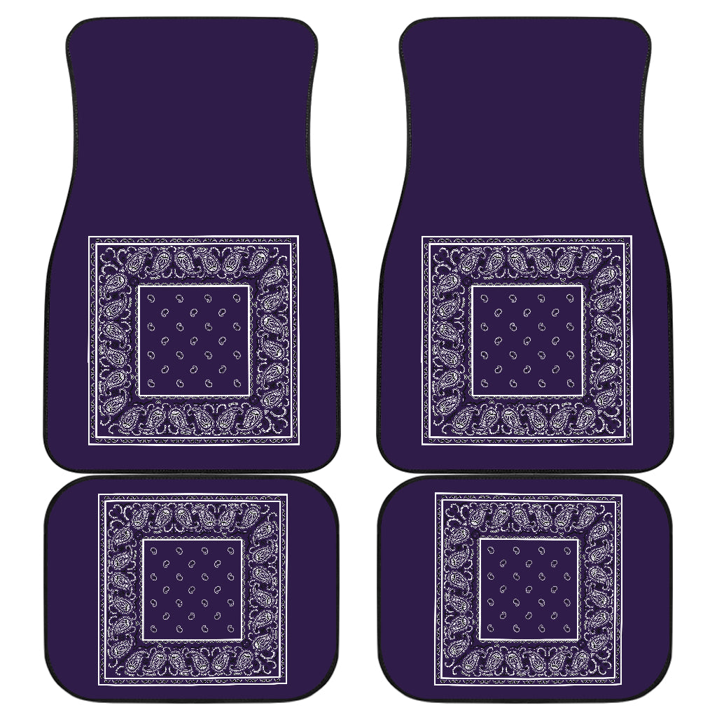 Quad Royal Purple Bandana Car Mats - Minimal