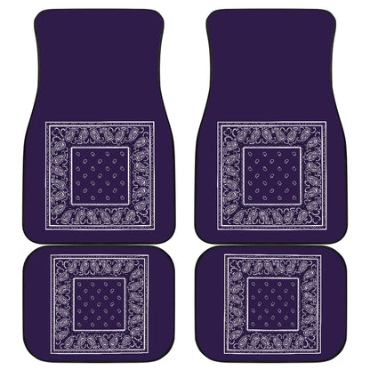 Quad Royal Purple Bandana Car Mats - Minimal