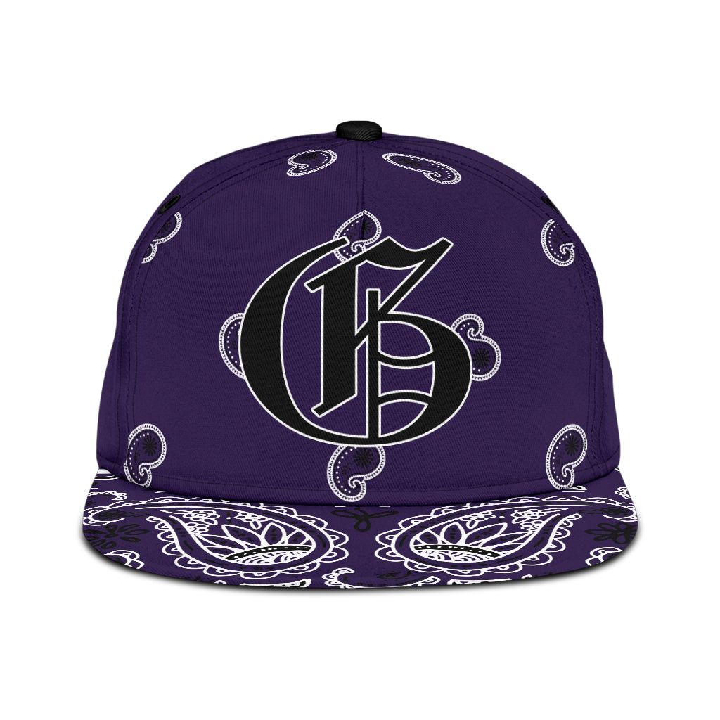 purple bandana cap with G