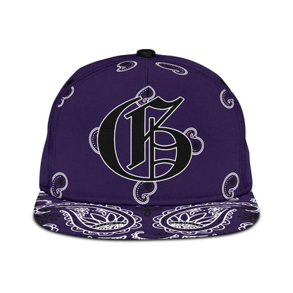 purple bandana cap with G