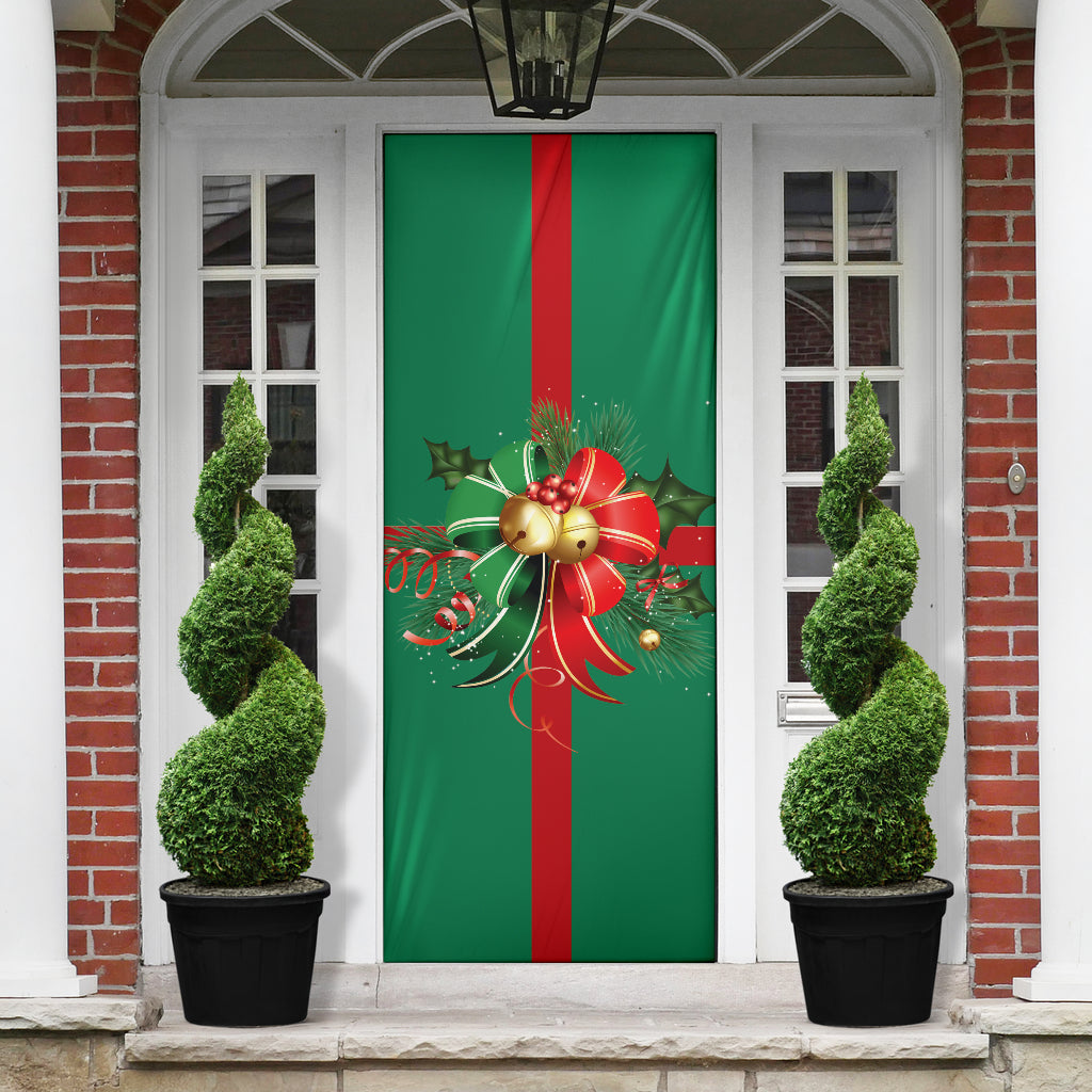 Christmas Door Sock - Unique Green Giftbox Christmas Door Sock