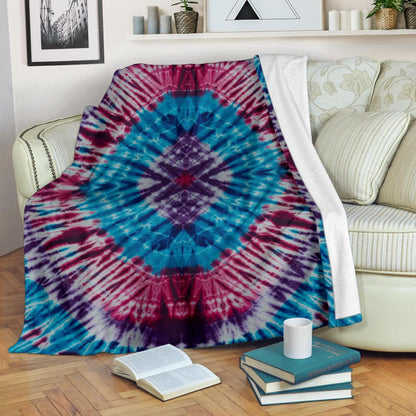 blue Tie Dye Fleece Throw