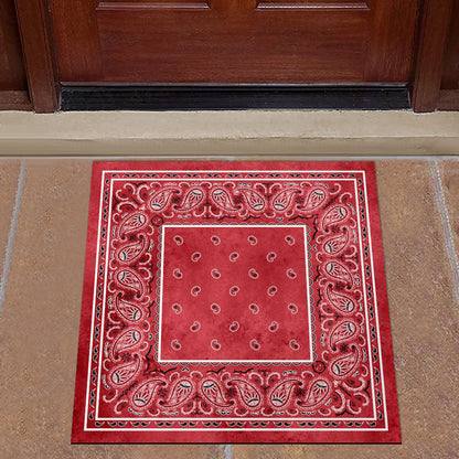 Denim Red Bandana Square Doormat