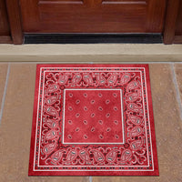 Denim Red Bandana Square Doormat