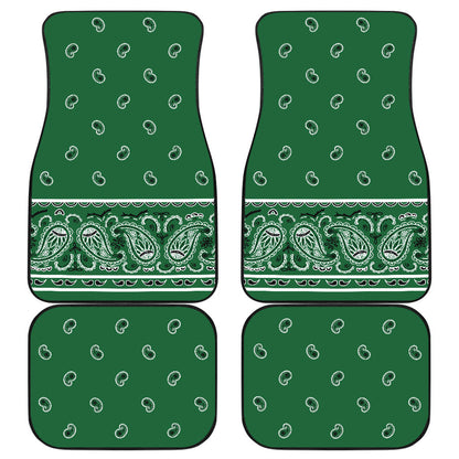 Quad Classic Green Bandana Car Mats - Fancy