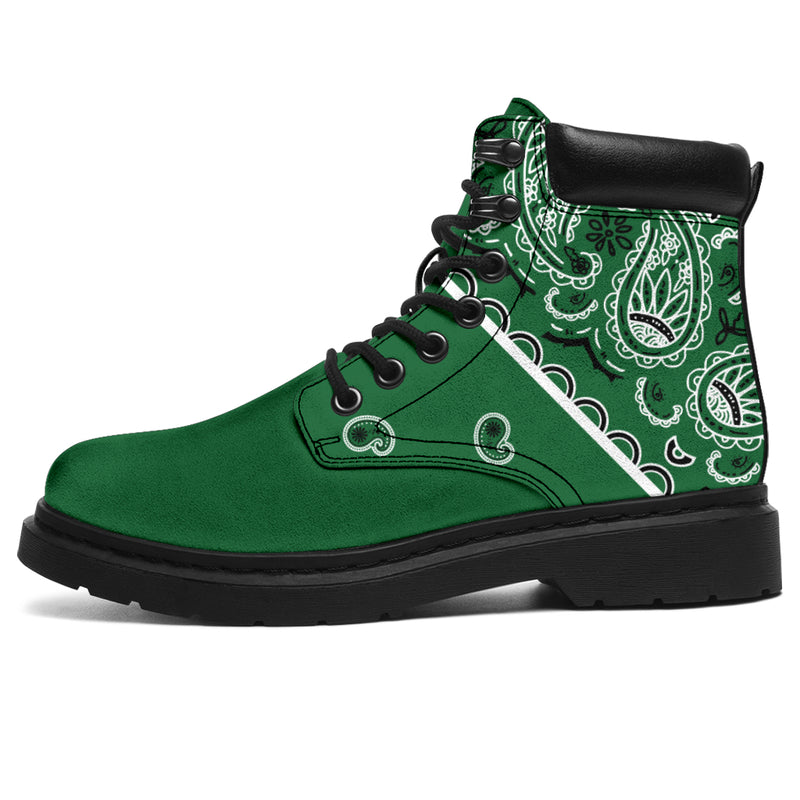 green bandana print boot