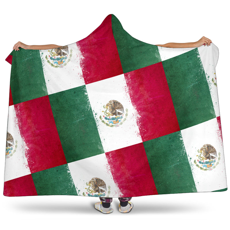 Ultimate Mexico Flag Tiled Hooded Blanket