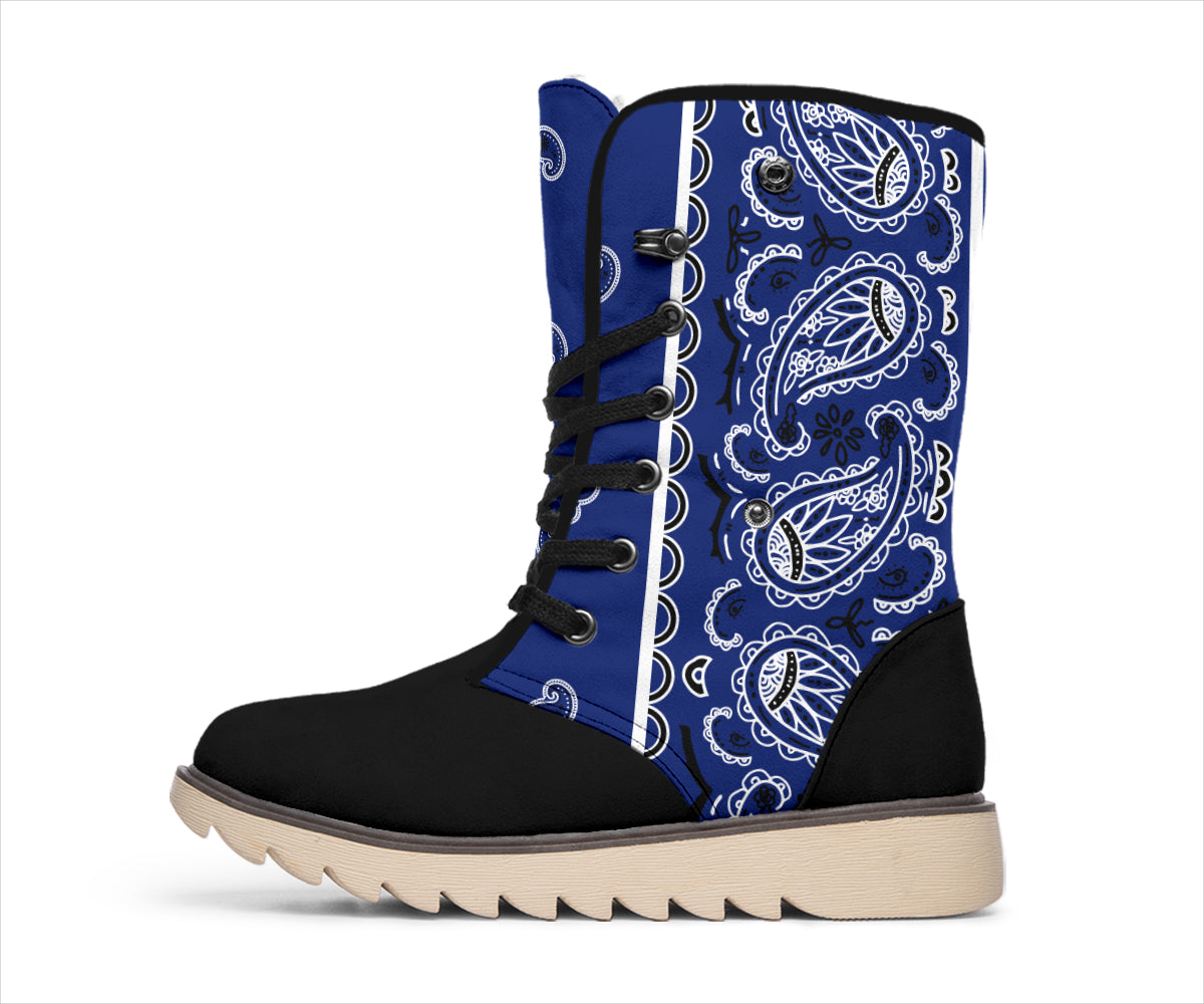 Royal Blue Bandana Women's Winter Boots
