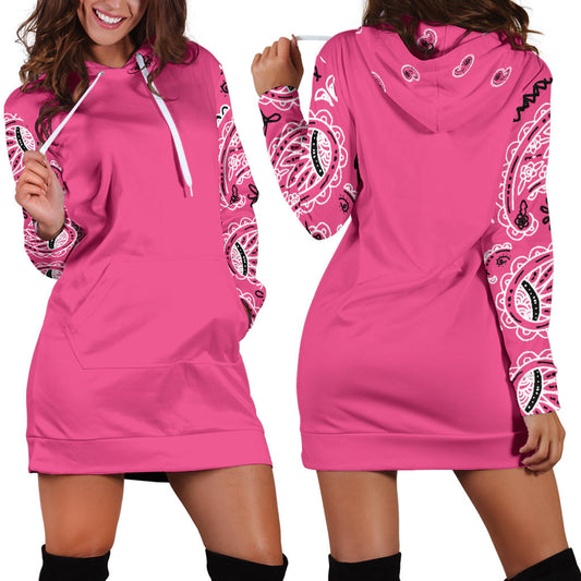 Pink Bandana Hoodie Dress