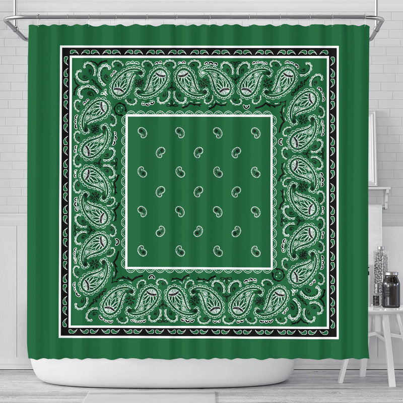 Green Bandana Shower Curtain